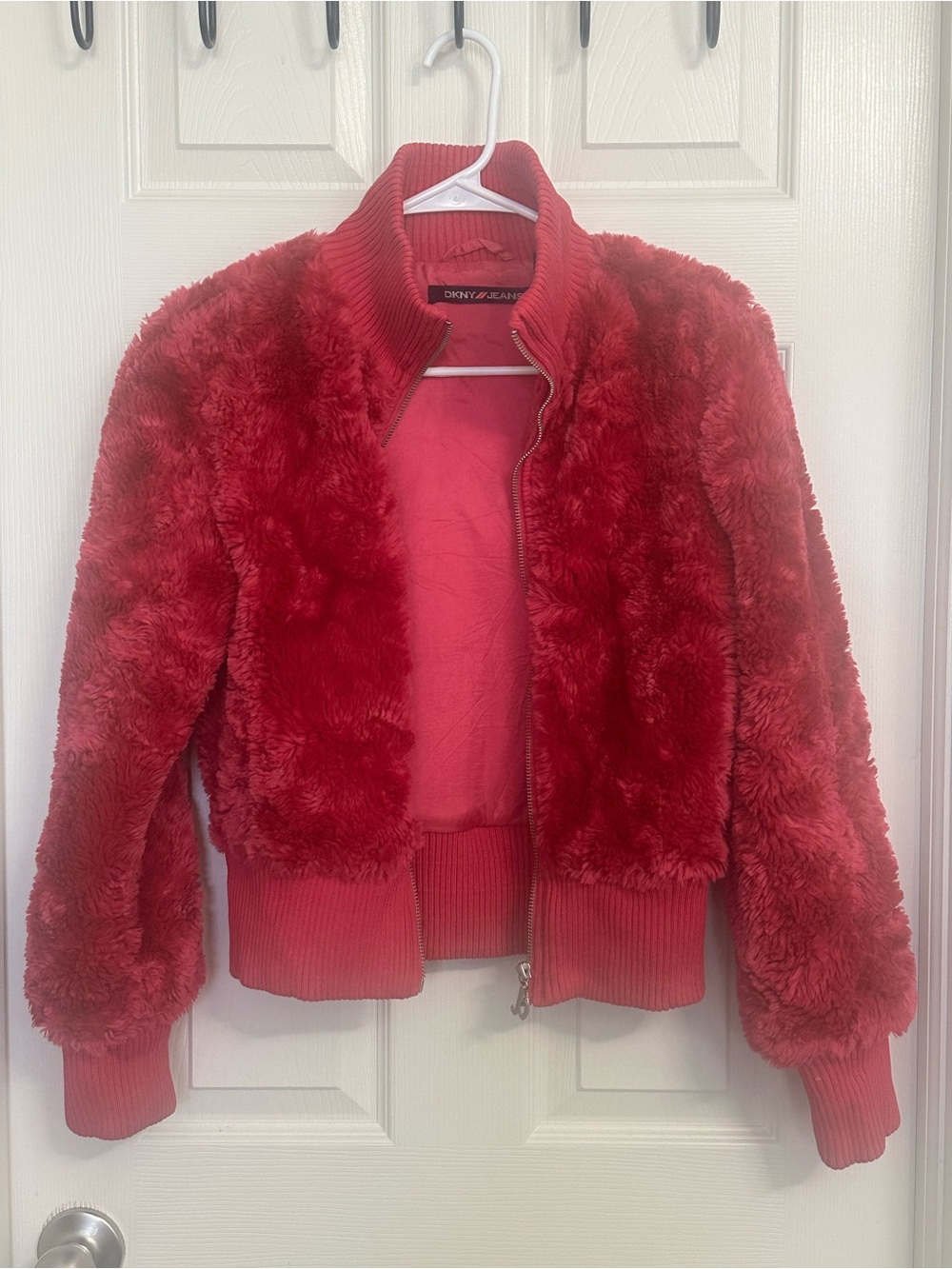 DKNY Jeans Hot Pink Bomber Jacket